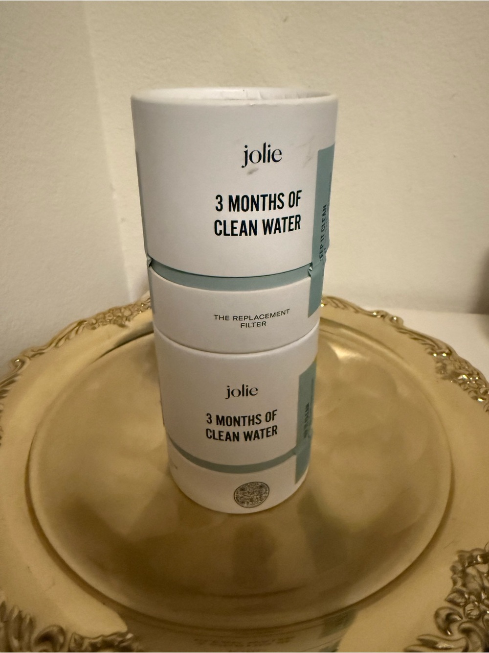 Jolie Water Filter Replacement - White & Light Blue Accent